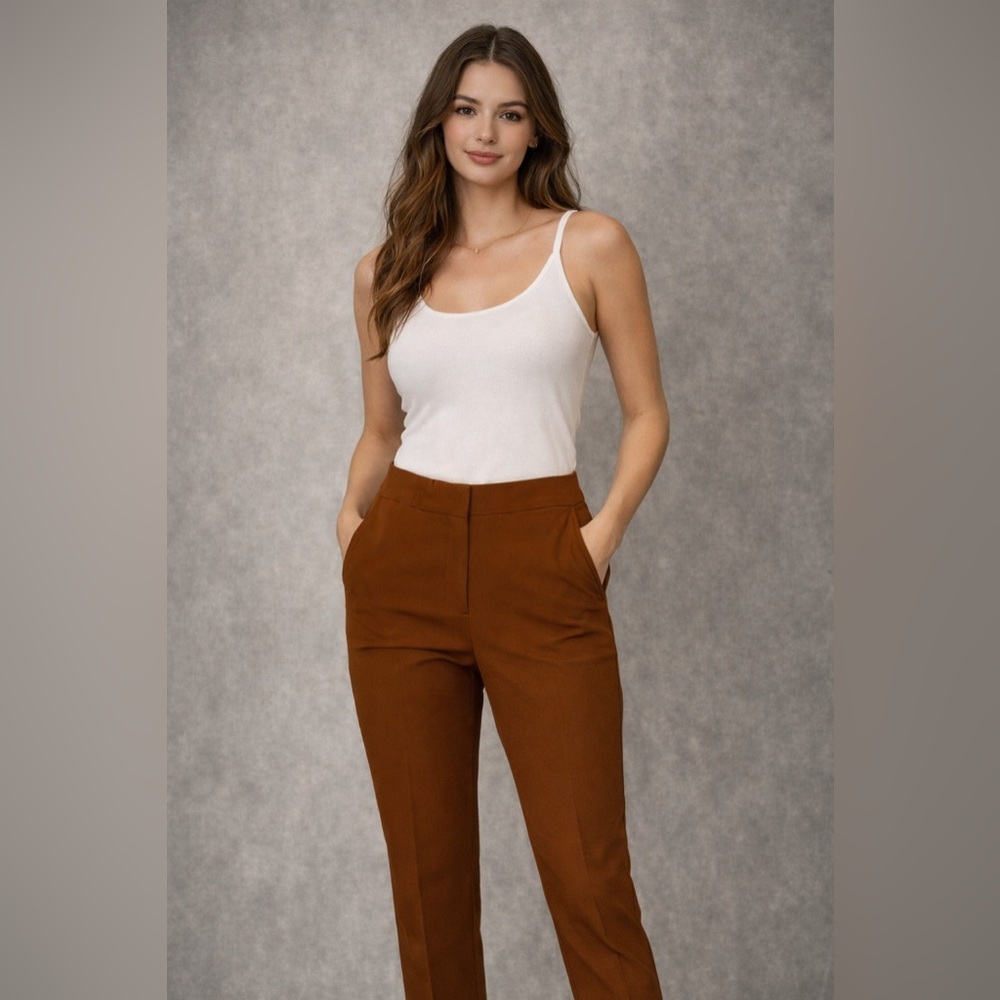HAVE Rust Brown Tailored Ankle Pants‎ Size M